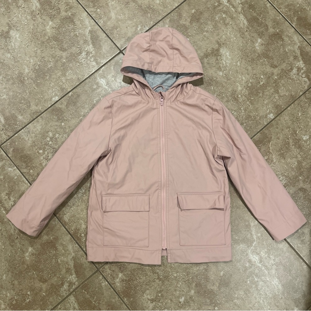 Gymboree Pink And Grey Water-Resistant Fabric Hoodie Jacket Girls Size L 10-12